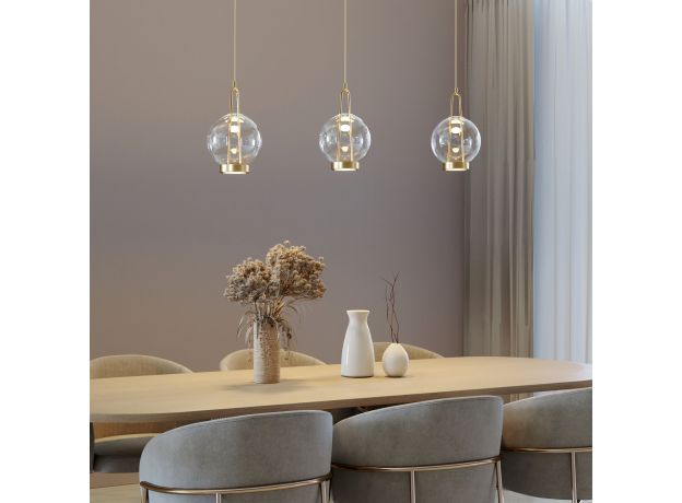 Подвесной светодиодный светильник со стеклянным плафоном 50267/1 LED латунь