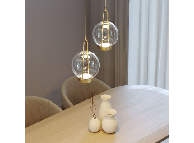 Подвесной светодиодный светильник со стеклянным плафоном 50267/1 LED латунь