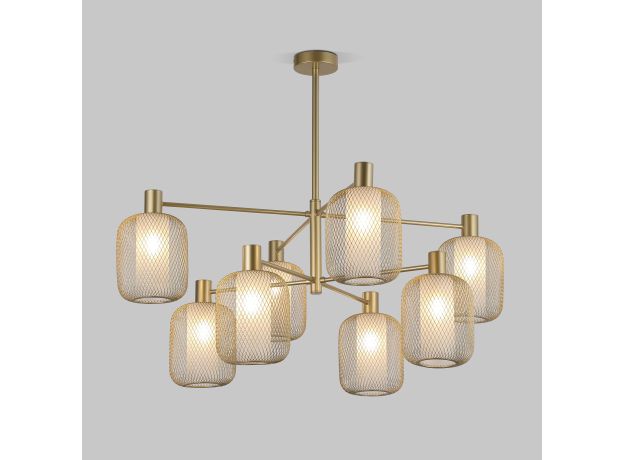 Потолочный светильник с металлическими абажурами и стеклянными плафонами 30192/8