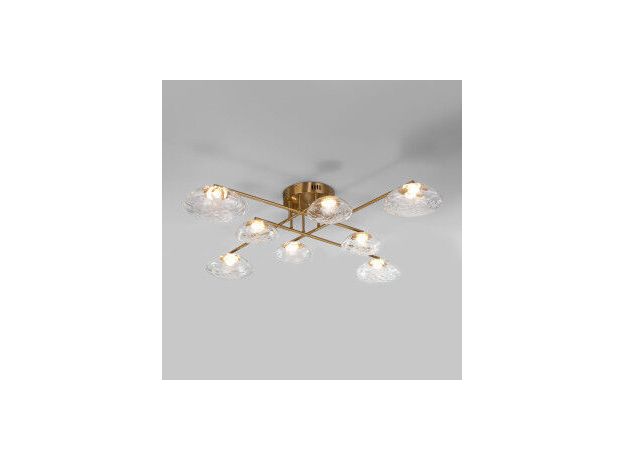Потолочный светильник с прозрачными стеклянными плафонами 50389 LED латунь