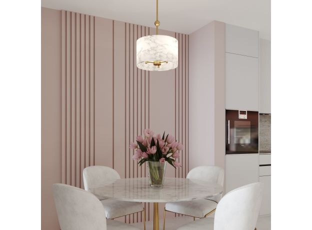 Потолочный светильник с тканевыми абажурами 60174/3 латунь