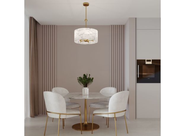 Потолочный светильник с тканевым абажуром 60174/5 латунь