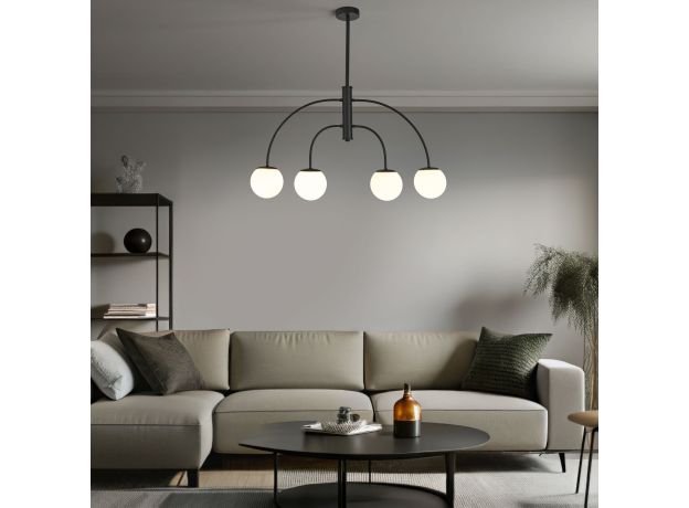 Потолочный светильник со стеклянным плафоном 30179/4 черный