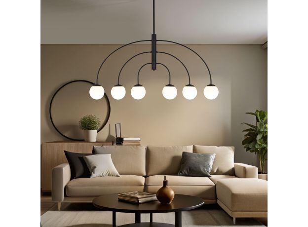 Потолочный светильник со стеклянным плафоном 30179/6 черный