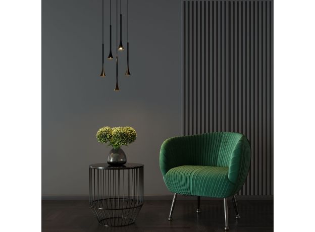 Светильник подвесной светодиодный Hall 5W 3000K черный 50314 LED