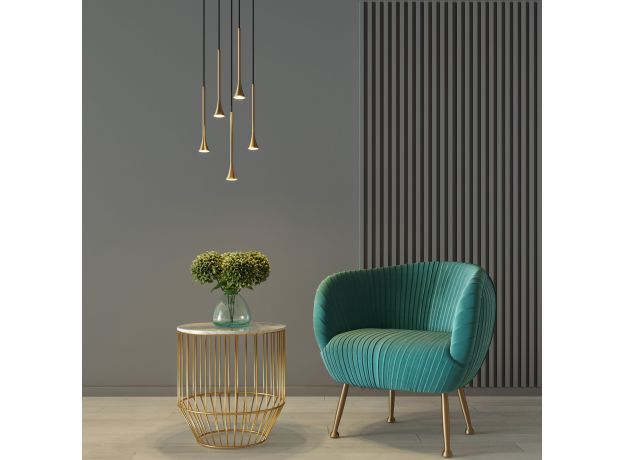 Светильник подвесной светодиодный 5W 3000K латунь 50314 LED