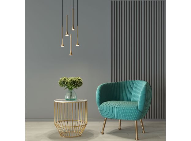 Светильник подвесной светодиодный Hall 5W 4000K латунь 50314 LED