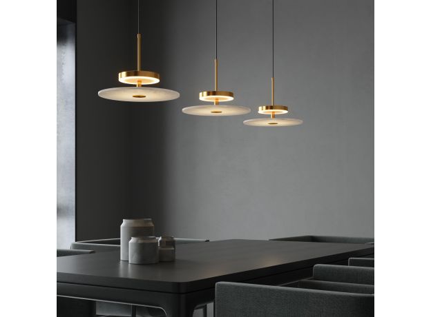 Светодиодный подвесной светильник с мраморным рассеивателем 40342 LED латунь