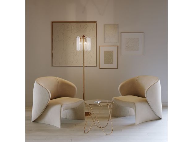 Торшер со стеклянным плафоном 01171/3 золото