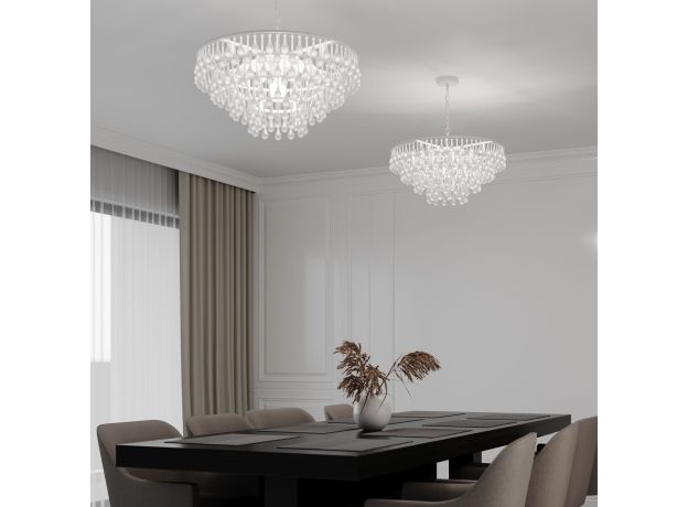 Умная подвесная люстра со стеклянным рассеивателем 476/8 Smart