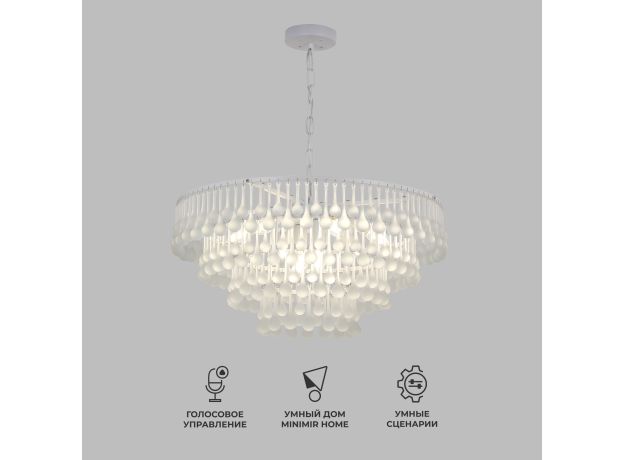 Умная подвесная люстра со стеклянным рассеивателем 476/8 Smart