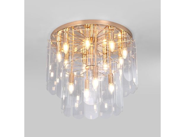 Умная потолочная люстра со стеклянными плафонами 60170 золото