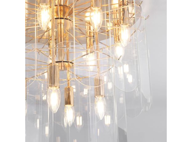 Умная потолочная люстра со стеклянными плафонами 60170 золото