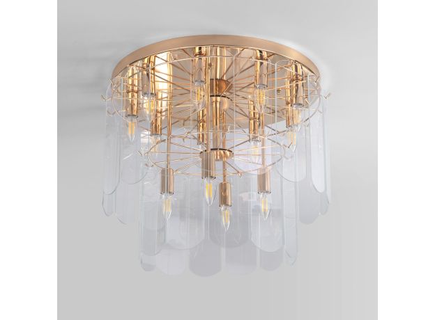 Умная потолочная люстра со стеклянными плафонами 60170 золото