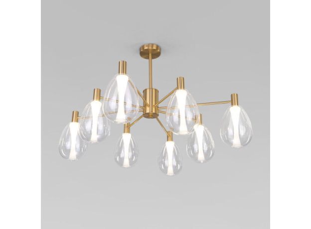 Умный потолочный светильник со стеклянными плафонами 60175/8 латунь Smart