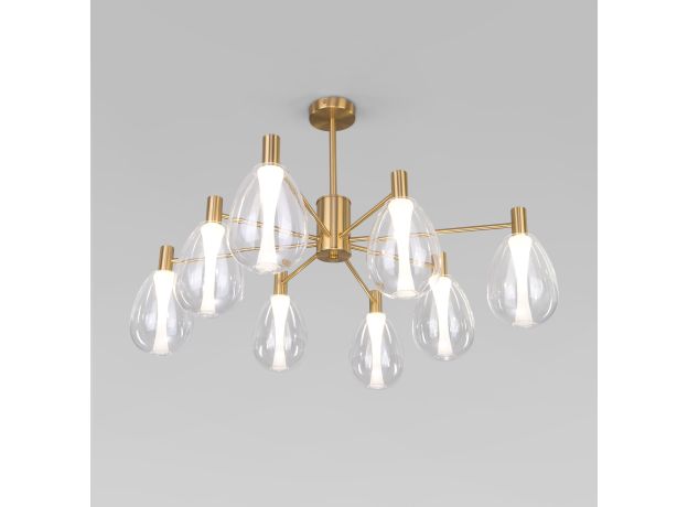 Умный потолочный светильник со стеклянными плафонами 60175/8 латунь Smart