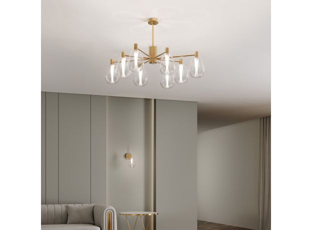 Умный потолочный светильник со стеклянными плафонами 60175/8 латунь Smart