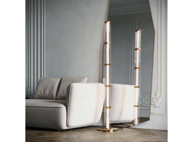 Напольный светодиодный светильник 80537/1 латунь