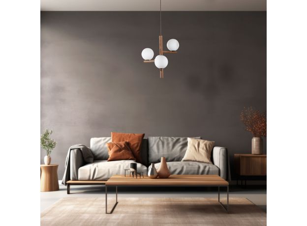 Подвесной светильник со стеклянными плафонами 10271 Estera Wood