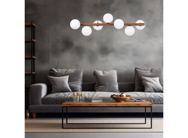 Подвесной светильник со стеклянными плафонами 10272 Estera Wood