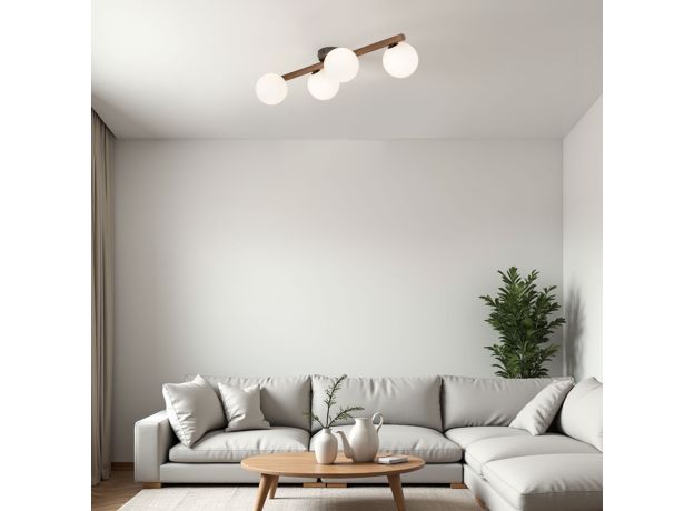 Потолочный светильник со стеклянными плафонами 10270 Estera Wood