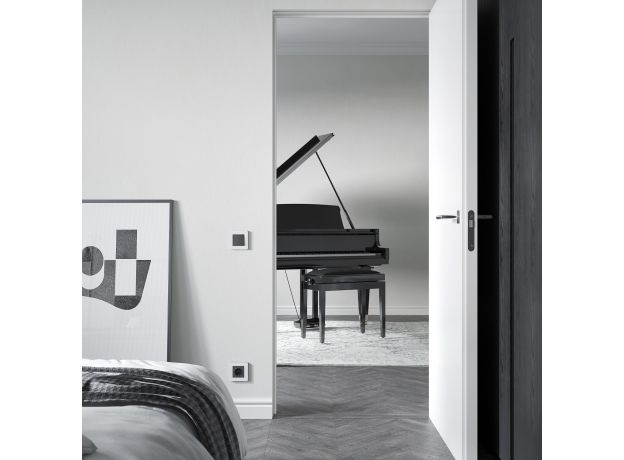 Рамка из поликарбоната на 1 пост Split белый/черный, soft-touch W0013068