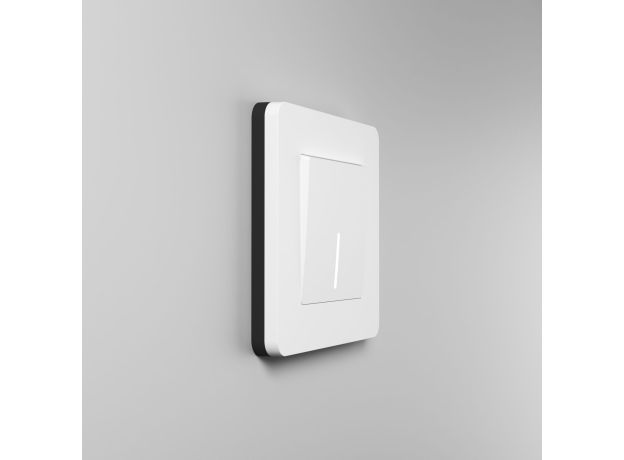 Рамка из поликарбоната на 1 пост Split белый/черный, soft-touch W0013068