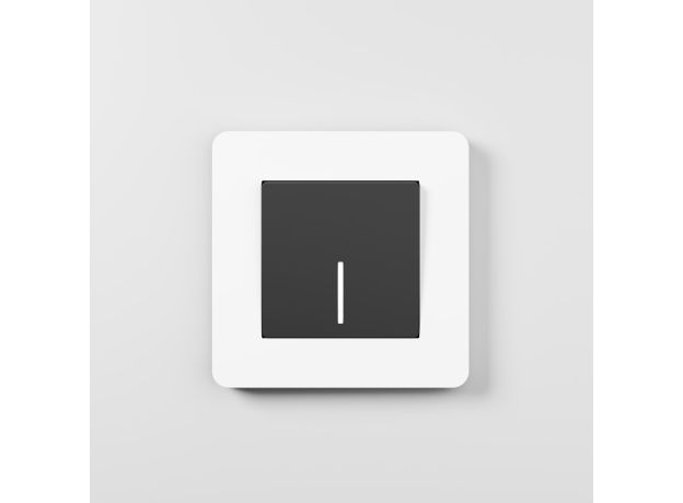 Рамка из поликарбоната на 1 пост Split белый/черный, soft-touch W0013068