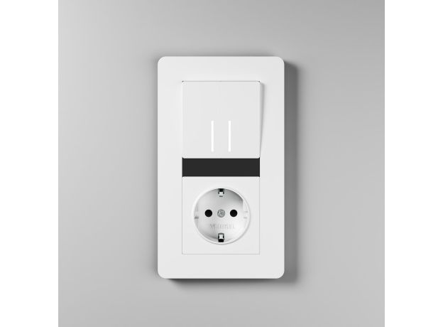 Рамка из поликарбоната на 2 поста Split белый/черный, soft-touch W0023068