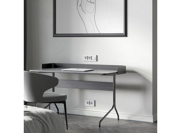 Рамка из поликарбоната на 3 поста Split белый/черный, soft-touch W0033068