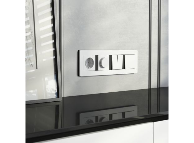 Рамка из поликарбоната на 4 поста Split белый/черный, soft-touch W0043068