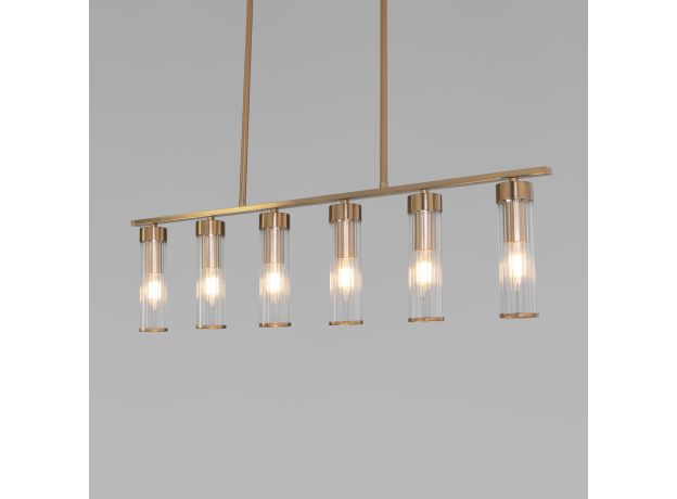 Умный потолочный светильник со стеклянными плафонами 60166 латунь