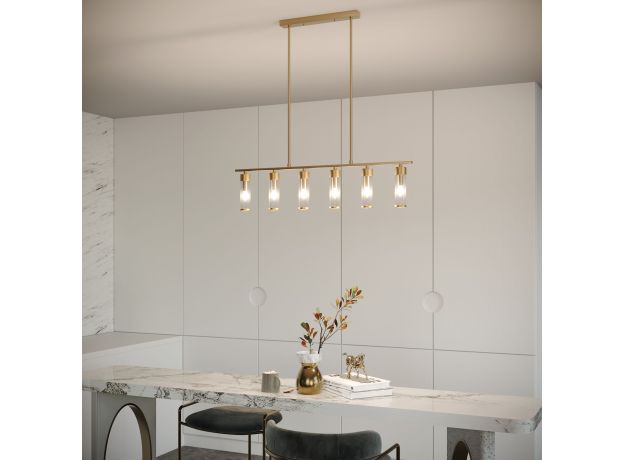 Умный потолочный светильник со стеклянными плафонами 60166 латунь