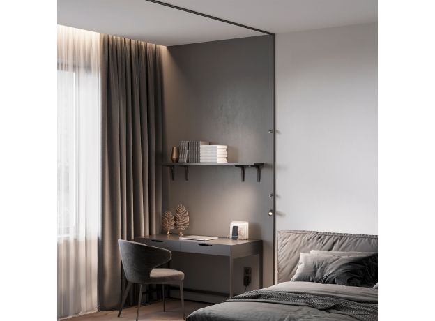 Mini Magnetic Шинопровод накладной Round черный 2м 85165/00