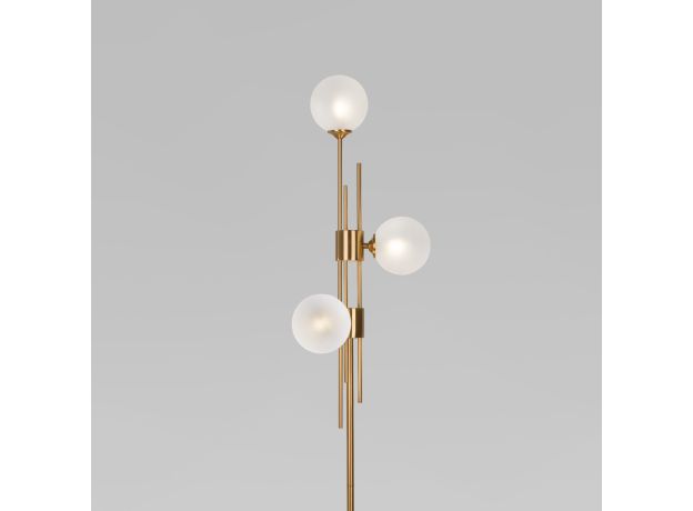 Напольный светильник со стеклянными плафонами 01383/3 латунь