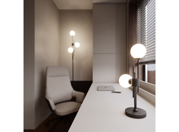 Настольный светильник со стеклянными плафонами 01383/2 черный