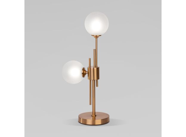 Настольный светильник со стеклянными плафонами 01383/2 латунь