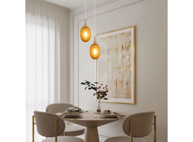 Подвесной светильник со стеклянным плафоном 50266/1 янтарный