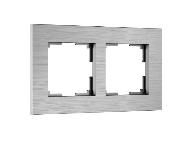 Рамка из металла на 2 поста АluMax алюминий W0023506