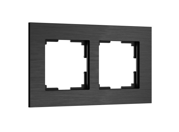 Рамка из металла на 2 поста АluMax черный алюминий W0023508