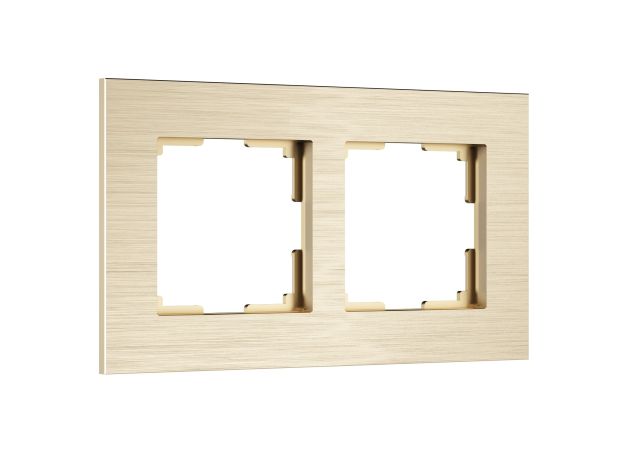 Рамка из металла на 2 поста АluMax шампань алюминий W0023511