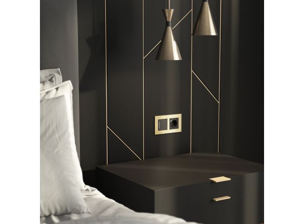 Рамка из металла на 2 поста АluMax шампань алюминий W0023511