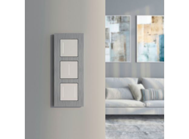 Рамка из металла на 3 поста АluMax алюминий W0033506