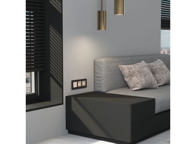 Рамка из металла на 3 поста АluMax черный алюминий W0033508