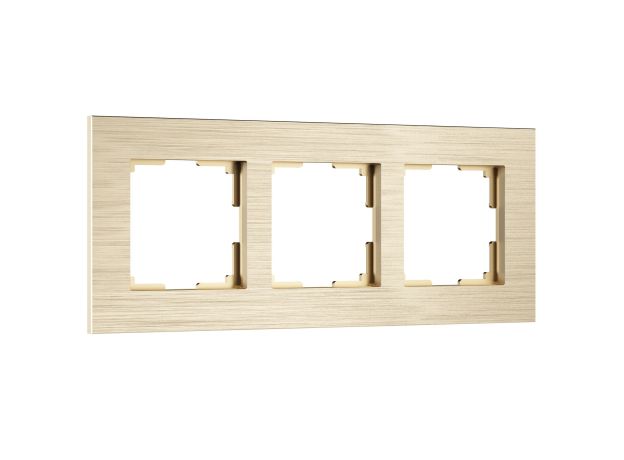 Рамка из металла на 3 поста АluMax шампань алюминий W0033511