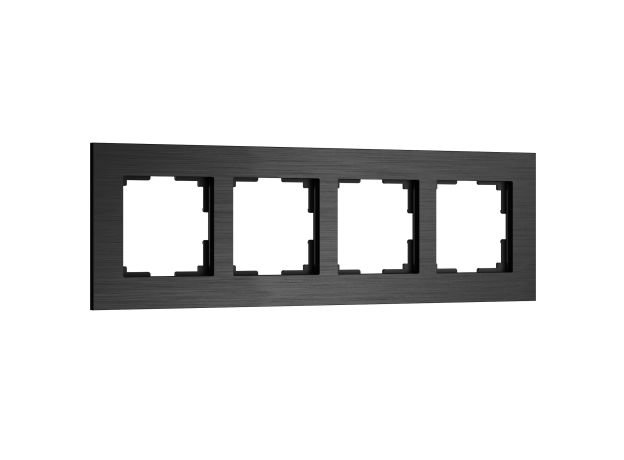 Рамка из металла на 4 поста АluMax черный алюминий W0043508