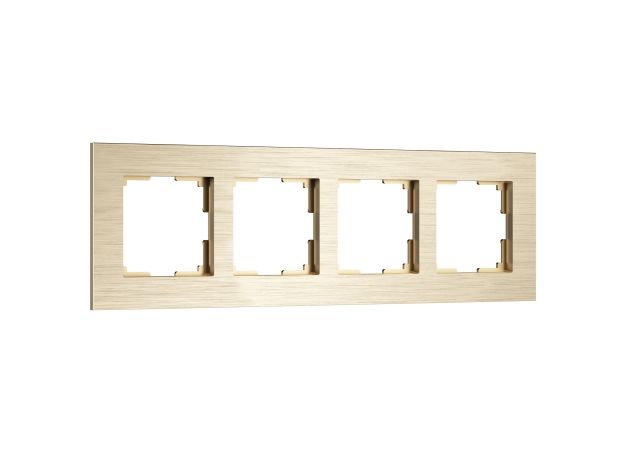 Рамка из металла на 4 поста АluMax шампань алюминий W0043511