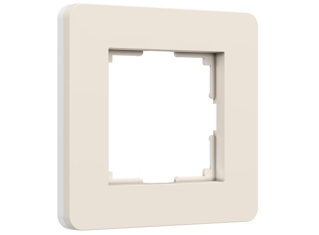 Рамка из поликарбоната на 1 пост Split айвори/белый, soft-touch W0013066