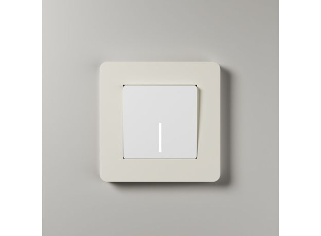 Рамка из поликарбоната на 1 пост Split айвори/белый, soft-touch W0013066