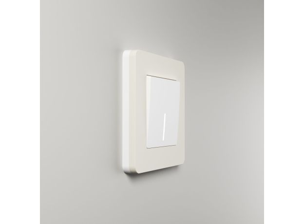 Рамка из поликарбоната на 1 пост Split айвори/белый, soft-touch W0013066